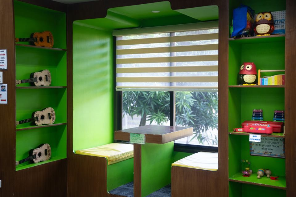 A day-care room set out for the children